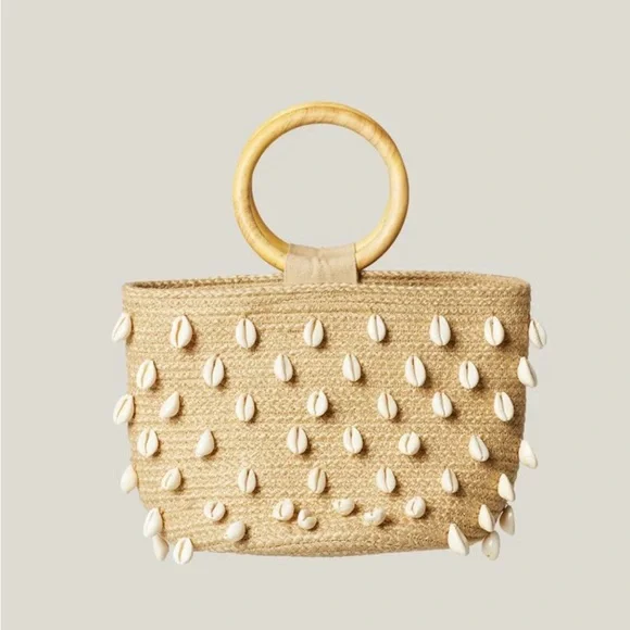 L*Space Natural Tote with Shell Accents - Picture 3 of 4